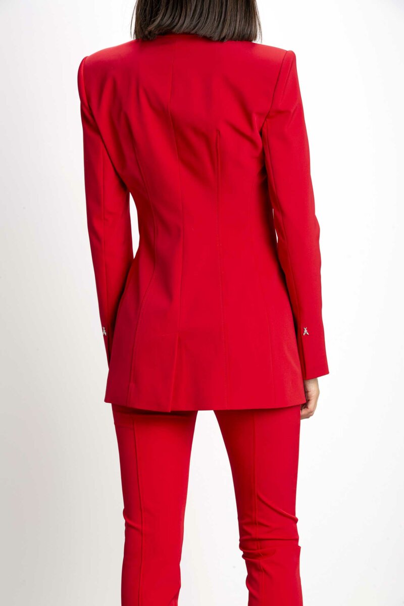 PATRIZIA PEPE-BLAZER 1 BOTTONE TESSUTO TECNICO-PP8S0434A110 ROSSO