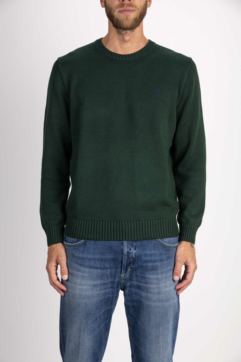 RALPH LAUREN-MAGLIA GIROCOLLO COTONE-RL810846A3 GREEN