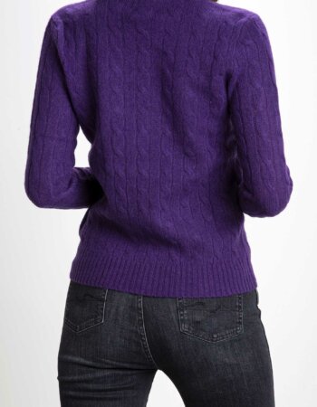 RALPH LAUREN-MAGLIA TRECCIA MISTO KAS-RL875831 PURPLE