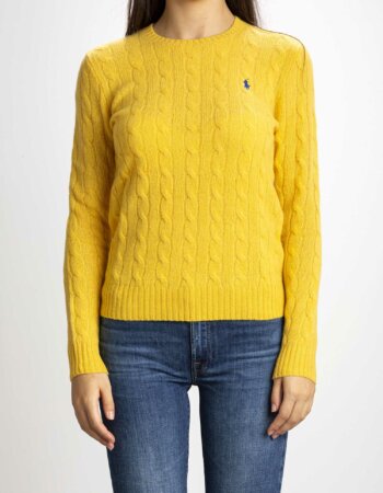 RALPH LAUREN-MAGLIA TRECCIA MISTO KAS-RL875831 YELLOW