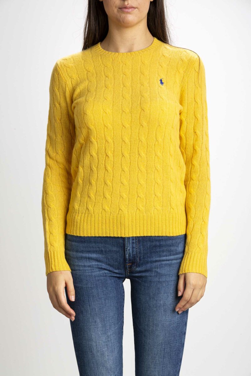 RALPH LAUREN-MAGLIA TRECCIA MISTO KAS-RL875831 YELLOW