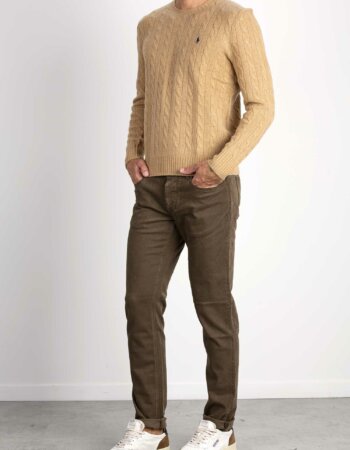 RALPH LAUREN-MAGLIA CON TRECCE-RL876762 CAMEL