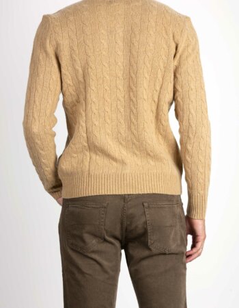 RALPH LAUREN-MAGLIA CON TRECCE-RL876762 CAMEL