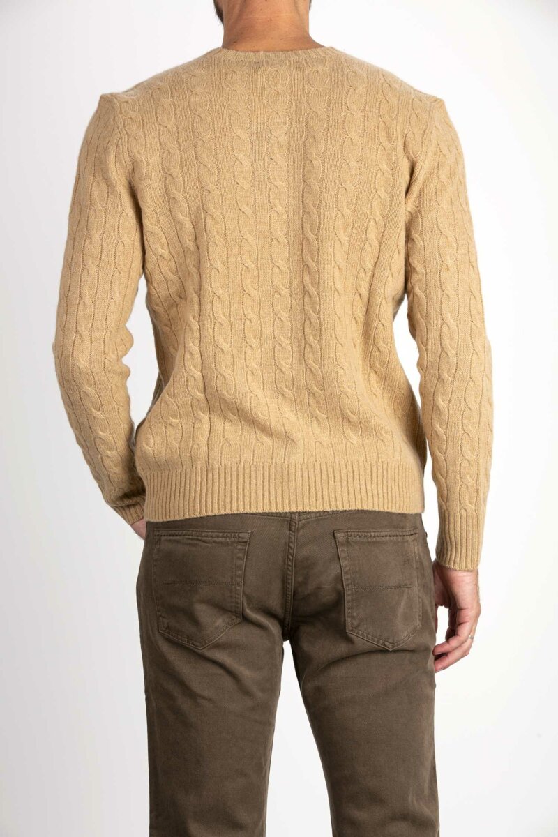 RALPH LAUREN-MAGLIA CON TRECCE-RL876762 CAMEL