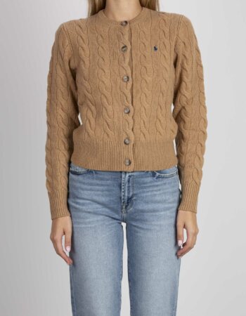 RALPH LAUREN-CARDIGAN TRECCE-RL910443 CAMEL