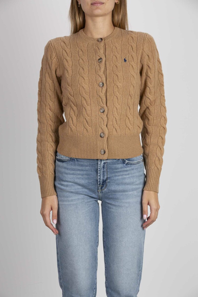 RALPH LAUREN-CARDIGAN TRECCE-RL910443 CAMEL