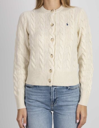 RALPH LAUREN-CARDIGAN TRECCE-RL910443 CREAM