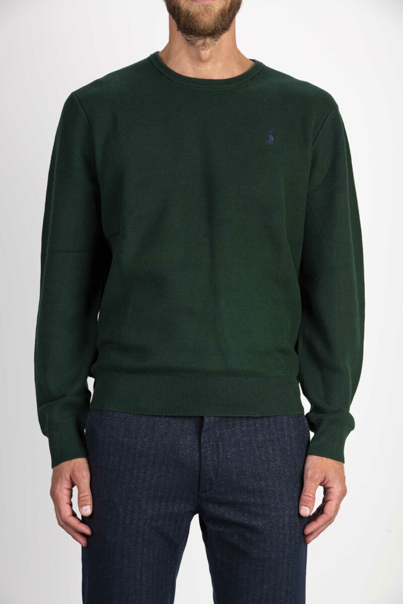 RALPH LAUREN-MAGLIA GIROCOLLO-RL918163 GREEN