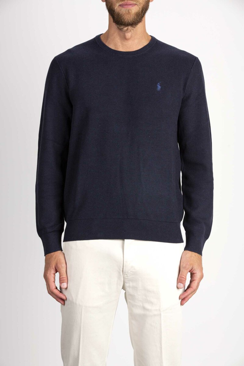 RALPH LAUREN-MAGLIA GIROCOLLO-RL918163 NAVY