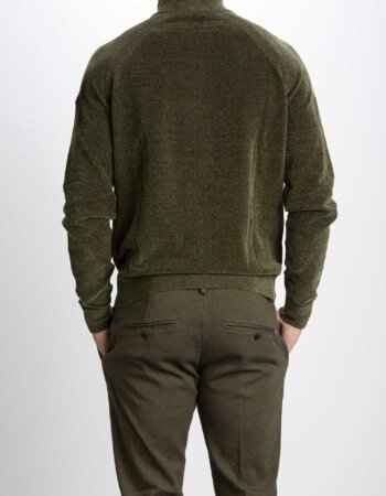 RRD-MAGLIA VELVET FULL ZIP UOMO-RRDW22083 VERDE