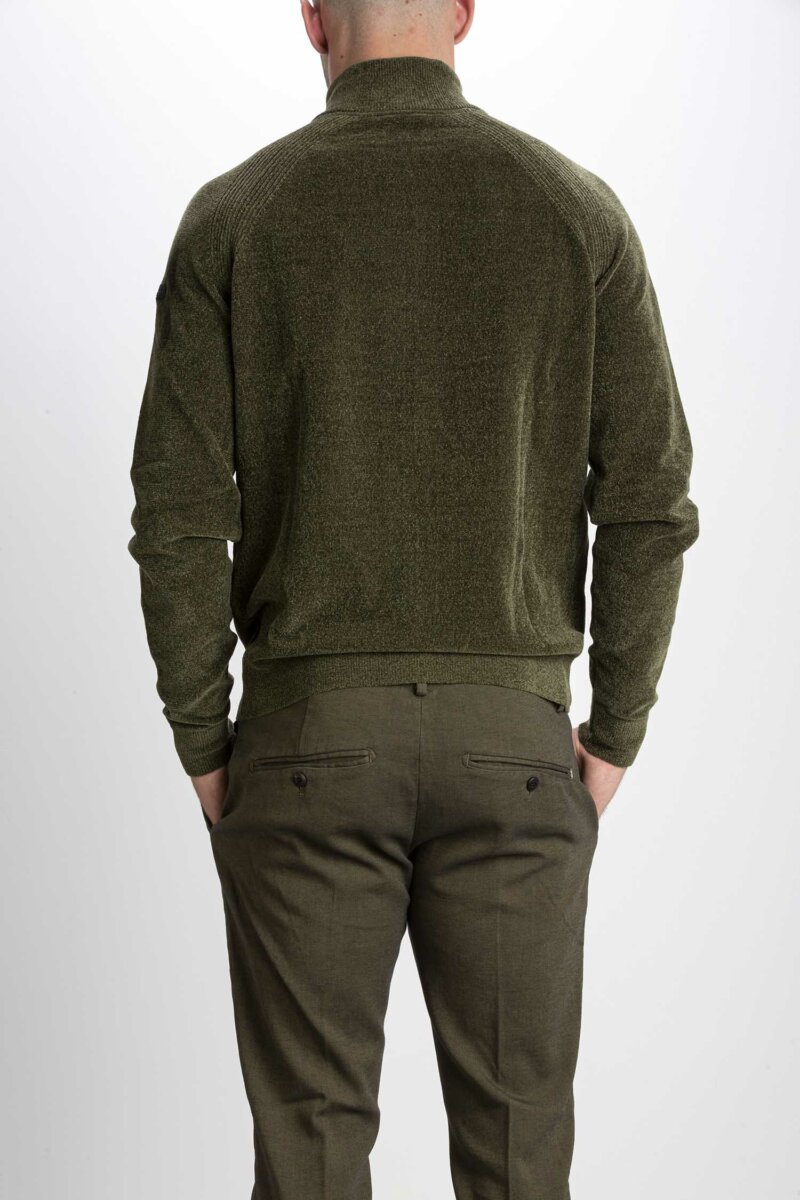 RRD-MAGLIA VELVET FULL ZIP UOMO-RRDW22083 VERDE