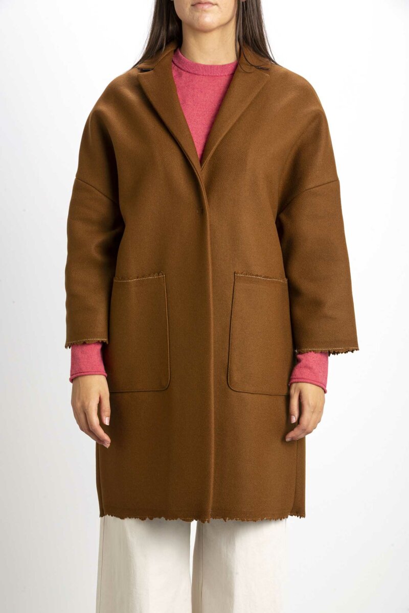 SEMICOUTURE-CAPPOTTO SIGMUND-SEMY2WV03 TABACCO