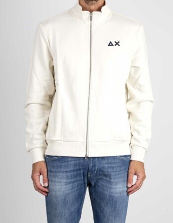 SUN68-FULL ZIP COTTON FL-SNF43101 BIANCO