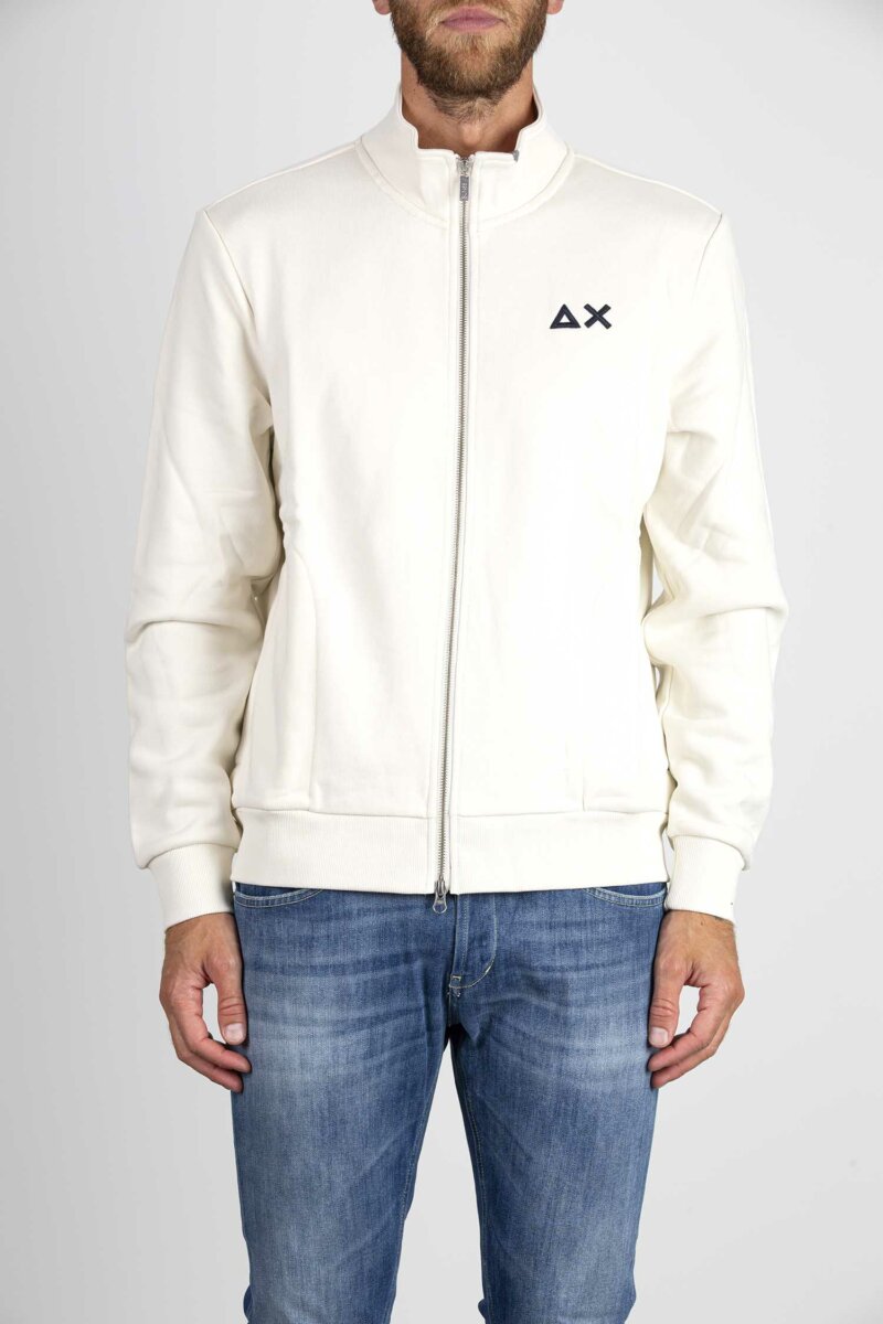 SUN68-FULL ZIP COTTON FL-SNF43101 BIANCO