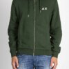 SUN68-HOOD ZIP CONTRAST FABRIC-SNF43123 VERDE