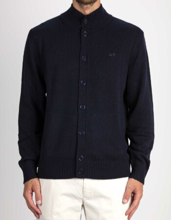 SUN68-CARDIGAN SOLID COLOR-SNK43135 NAVY