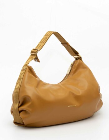 BORBONESE-BORSA HOBO MEDIUM VITELLO NAPPATO-BO924162AL6 MIELE