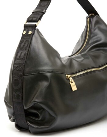 BORBONESE-BORSA HOBO LARGE IN VITELLO NAPPATO-BO924163AL6 NERO