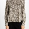 EMME MARELLA-BLUSA IN TWILL STAMPATO ANIMALIER-EMFASHION PANNA