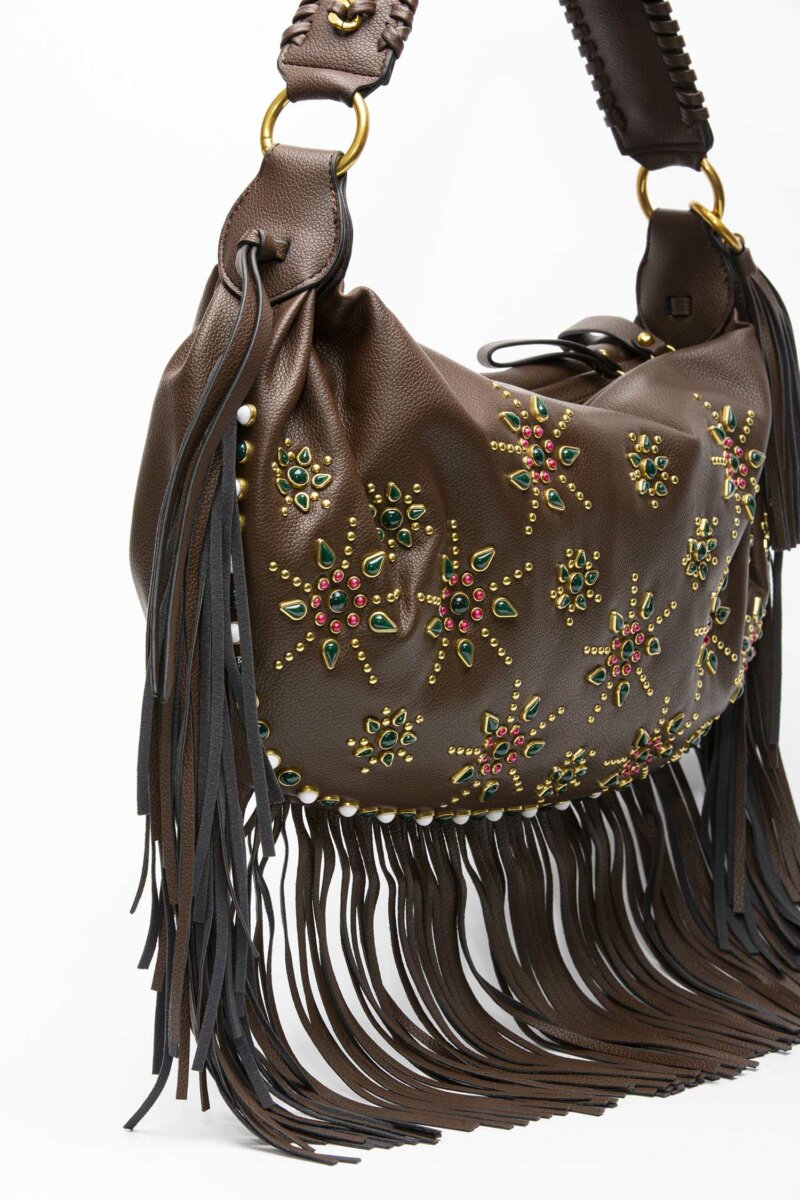 LA CARRIE-BORSA FRINGES STAR MOON-LCMTS202SY BROWN