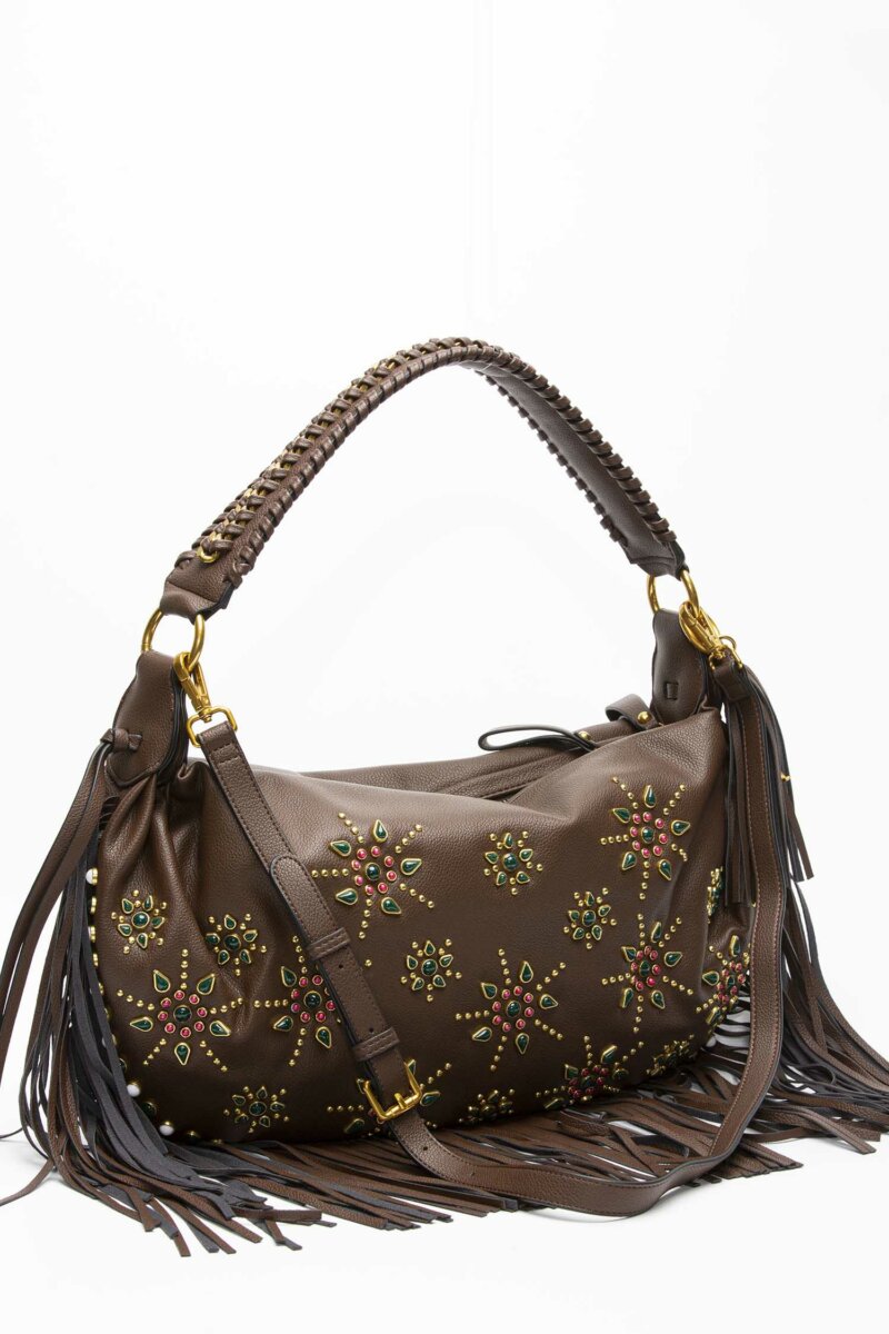 LA CARRIE-BORSA FRINGES STAR MOON-LCMTS202SY BROWN