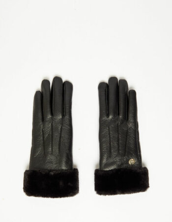 LIU JO-GUANTO CON BORDO FAKE FUR-LJ3F2038E0002 NERO