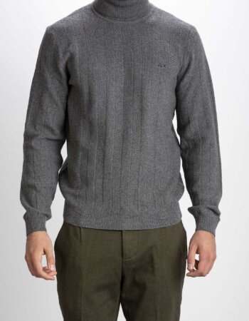 SUN68-MAGLIA UOMO-SNK42118 GRIGIO