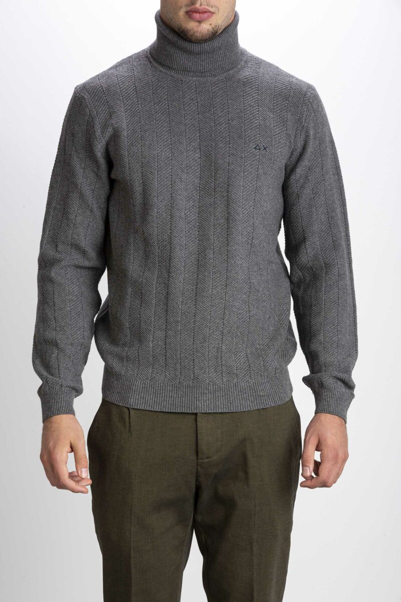 SUN68-MAGLIA UOMO-SNK42118 GRIGIO