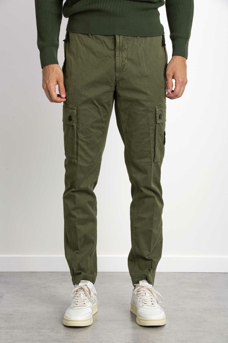 STONE ISLAND-PANTALONE KARGO-ST303L1 OLIVA