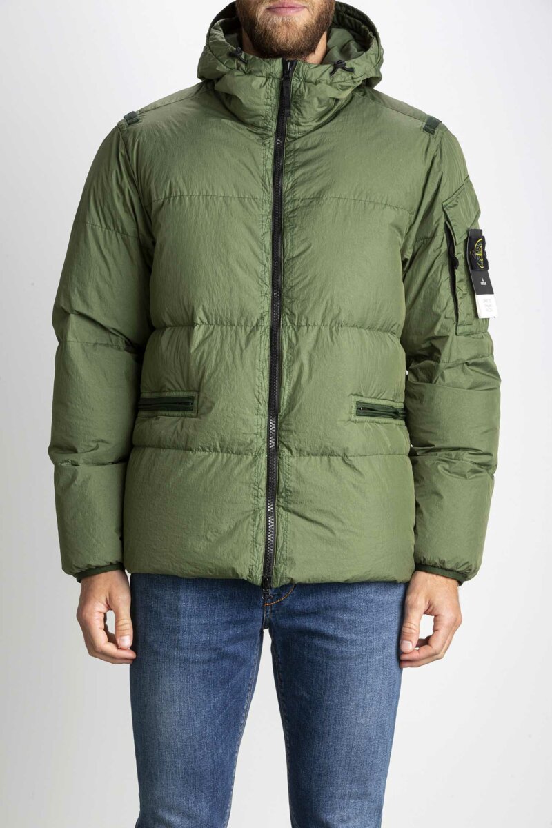 STONE ISLAND-PIUMINO CRINKLE REPS-ST40223A2 OLIVA