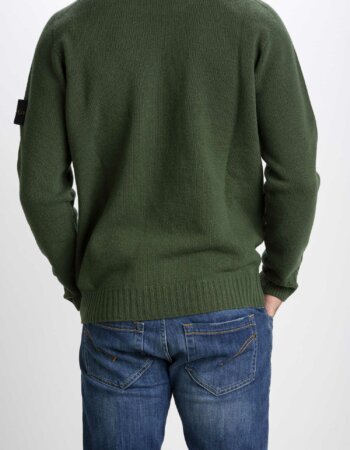 STONE ISLAND-MAGLIA GIRO LAMBSWOOL-ST524A3 VERDE