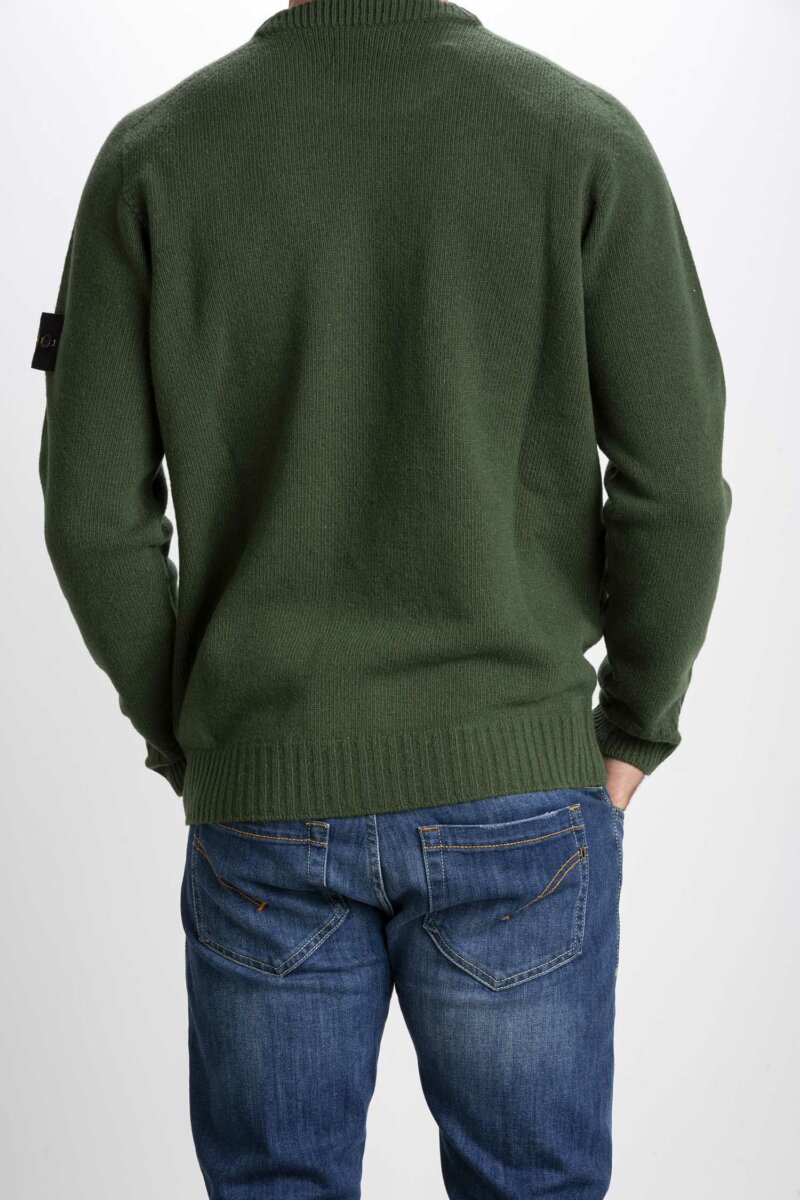 STONE ISLAND-MAGLIA GIRO LAMBSWOOL-ST524A3 VERDE