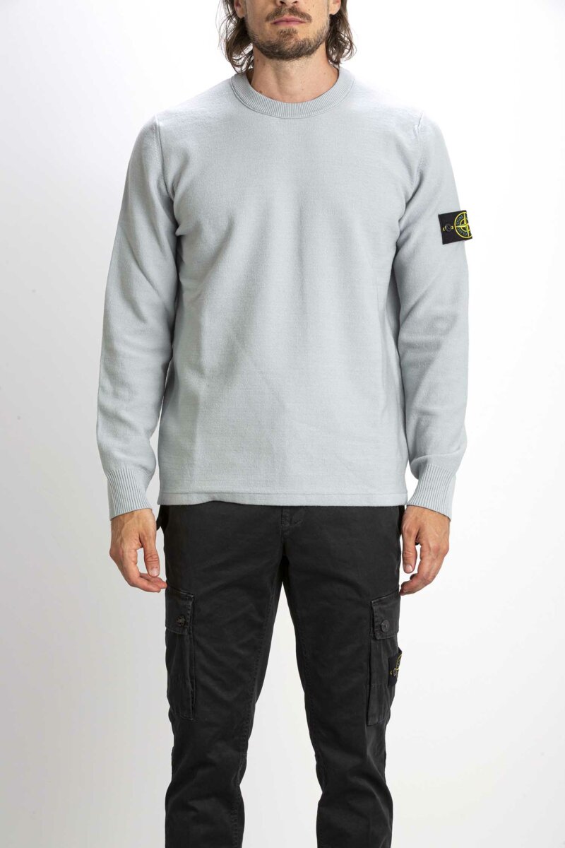 STONE ISLAND-MAGLIA GIRO MERINOS STRECH-ST526A1 PERLA