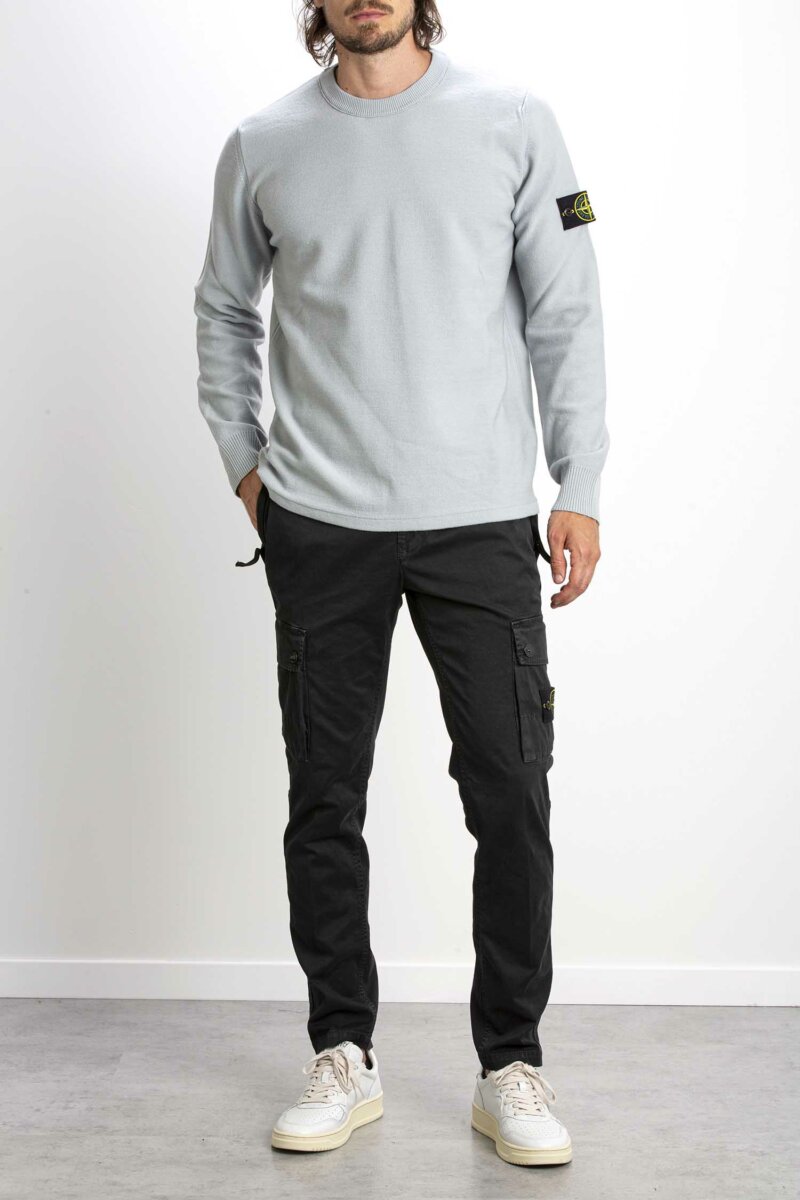 STONE ISLAND-MAGLIA GIRO MERINOS STRECH-ST526A1 PERLA