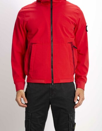 STONE ISLAND-GIUBB. SOFT SHELL MICRO PILE-STQ0122 ROSSO