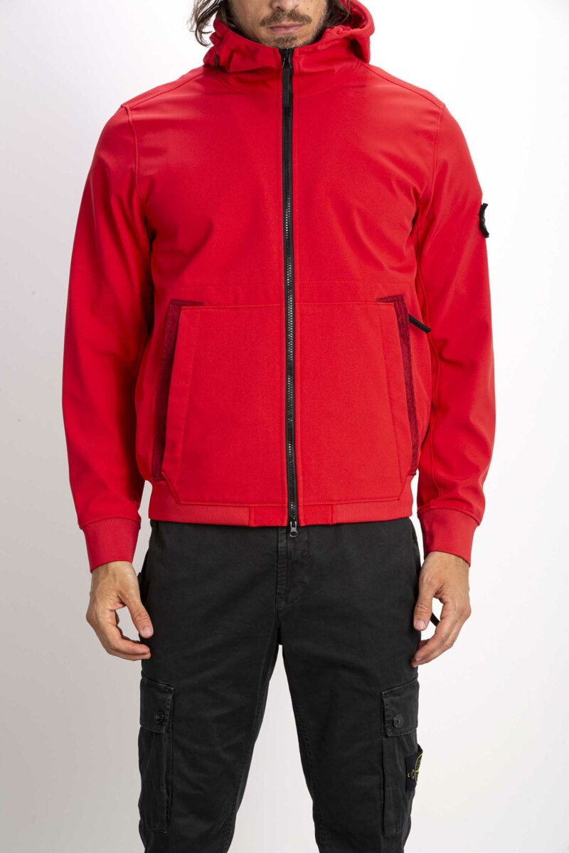 STONE ISLAND-GIUBB. SOFT SHELL MICRO PILE-STQ0122 ROSSO