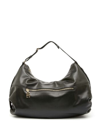 BORBONESE-BORSA HOBO LARGE IN VITELLO NAPPATO-BO924163AL6 NERO