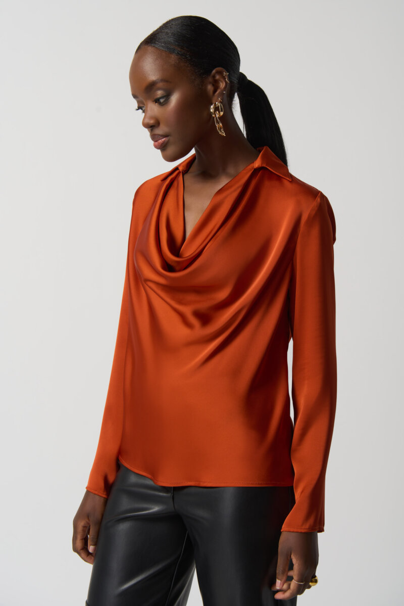 JOSEPH RIBKOFF-BLUSA IN RASO-JOS233136 TANDOORI