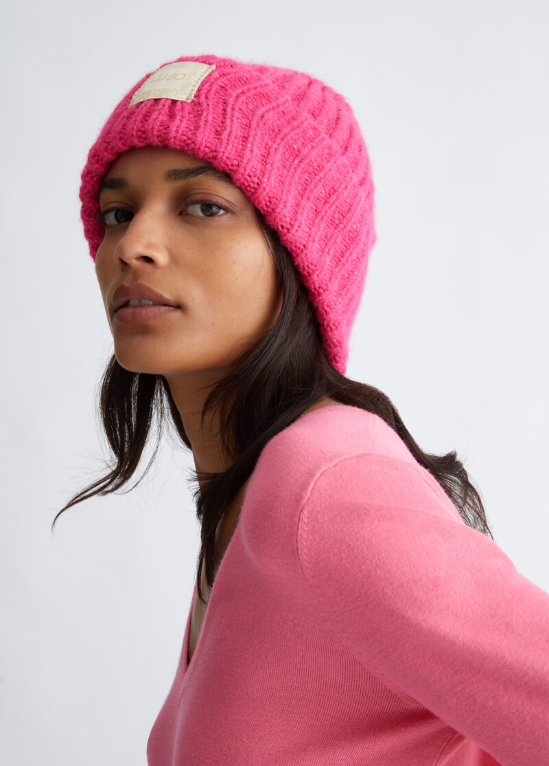 LIU JO-CAPPELLO MAGLIA TAG-LJ2F3007M0300 PINK