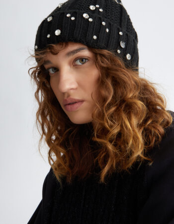 LIU JO-CAPPELLO CON APPLICAZIONI-LJ2F3065M0300 NERO