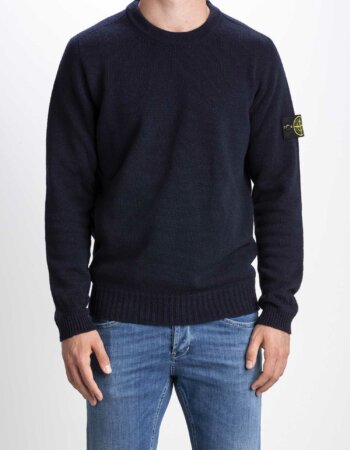 STONE ISLAND-MAGLIA GIRO LAMBSWOOL-ST524A3 BLU