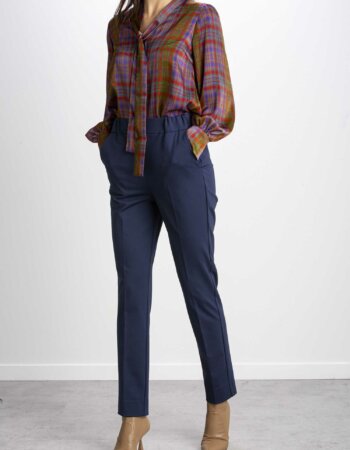 EMME MARELLA-PANTALONE IN JERSEY PUNTO MILANO STRETCH-EMCADICE NAVY