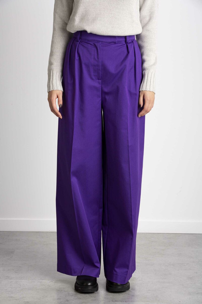 PATRIZIA PEPE-PANTALONE PALAZZO-PP1P2096A403 VIOLA