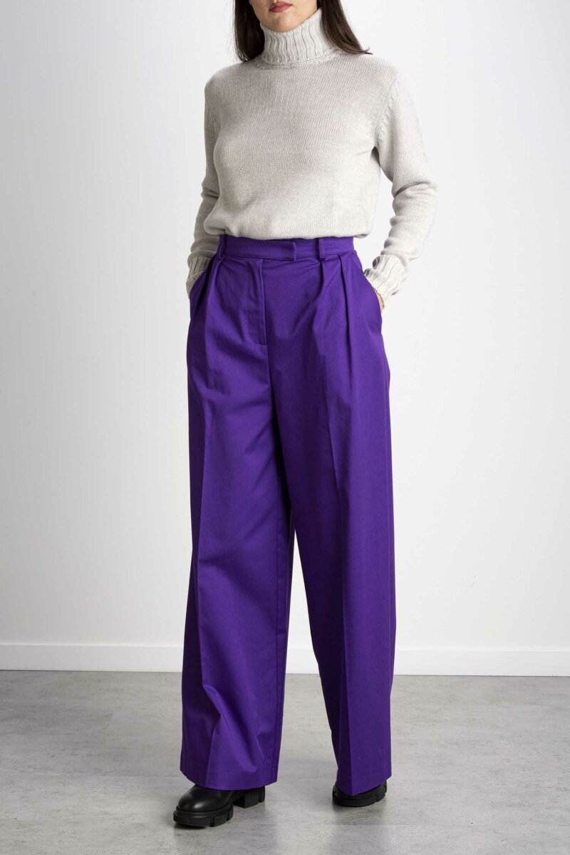 PATRIZIA PEPE-PANTALONE PALAZZO-PP1P2096A403 VIOLA