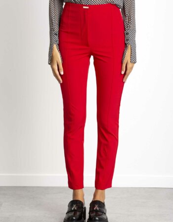 PATRIZIA PEPE-PANTALONE SLIM TESSUTO TECNICO-PP8P0463A110 ROSSO