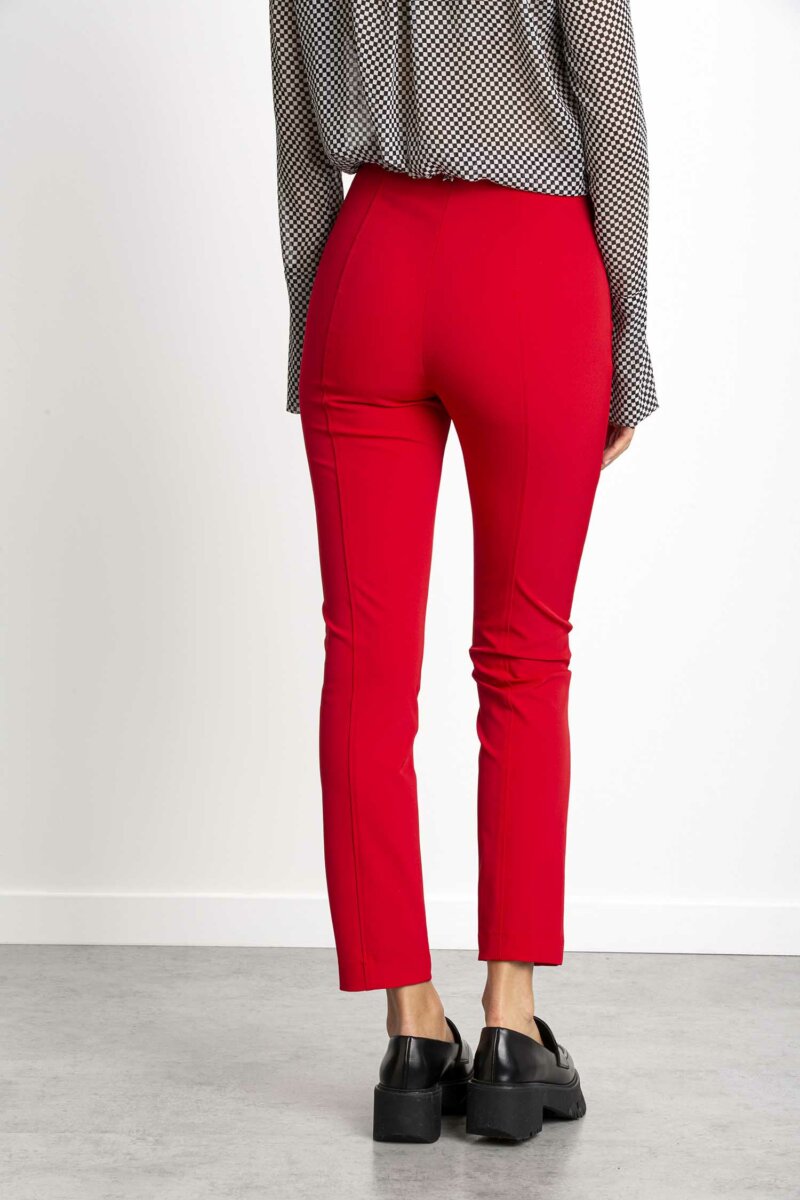 PATRIZIA PEPE-PANTALONE SLIM TESSUTO TECNICO-PP8P0463A110 ROSSO