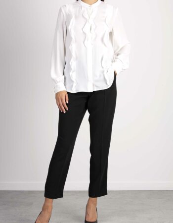 MARELLA-CAMICIA CON ROUCHES-MAAGUZZE PANNA