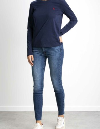 RALPH LAUREN-T-SHIRT GIRO DONNA M/LUNGA-RL847074 NAVY