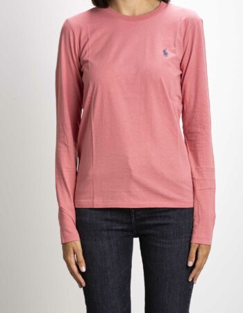 RALPH LAUREN-T-SHIRT GIRO DONNA M/LUNGA-RL847074 ROSE