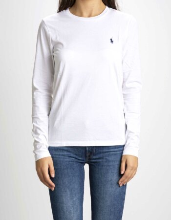 RALPH LAUREN-T-SHIRT GIRO DONNA M/LUNGA-RL847074 WHITE